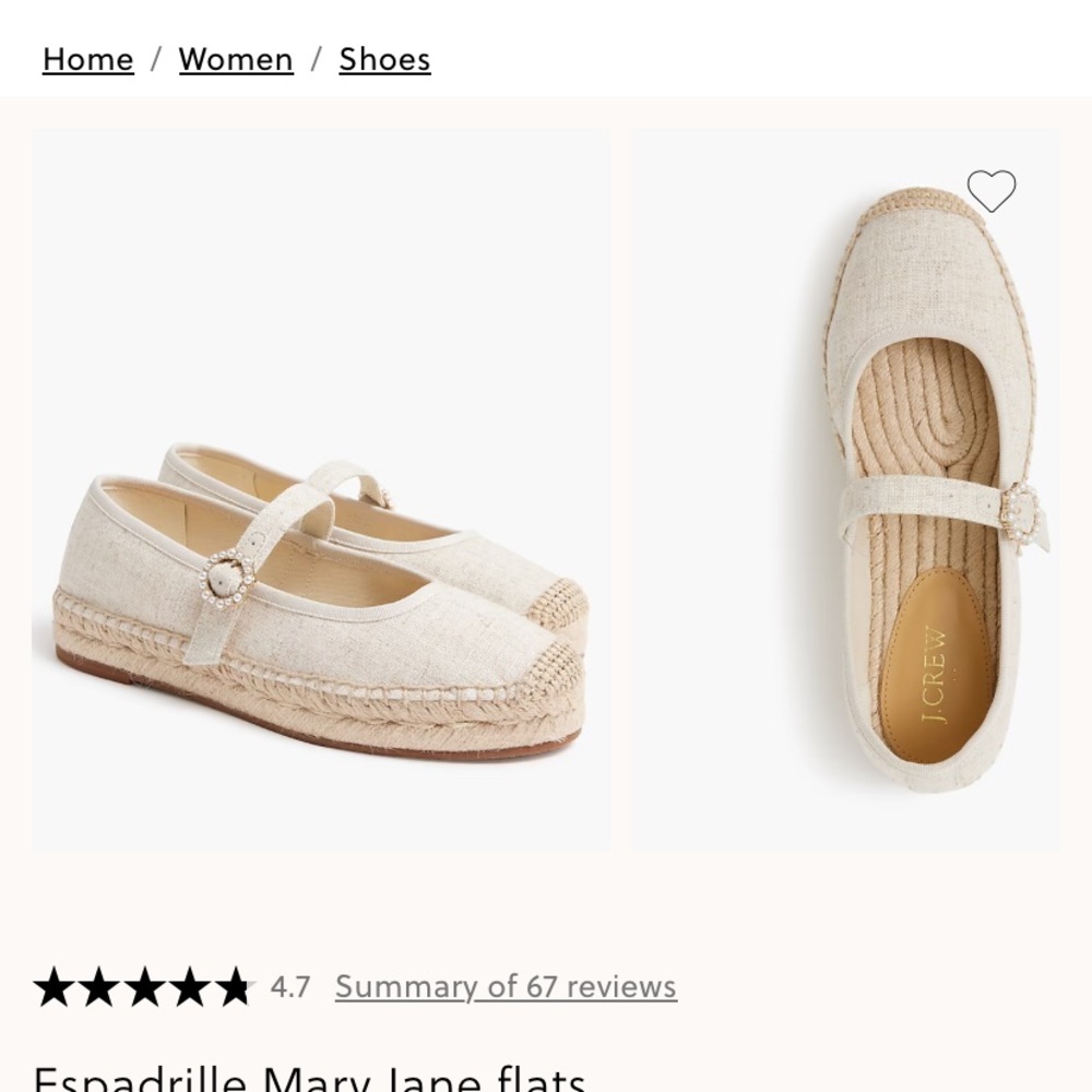 J. Crew Metallic Gold Espadrille Mary Jane Flats (New in Box)